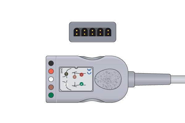 Fukuda Denshi Compatible ECG Trunk Cable - CIO-05CTP-5NA