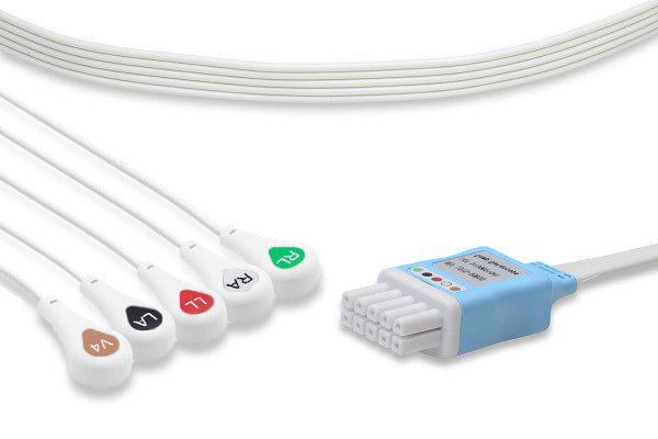 AAMI 6 Pin ECG 1 PIECE Cable - 3 Lead GRIP PINCH HEAD Straight Connector For Criticare Datascop Welch Allyn AAMI 6 Pin ECG 1 PIECE Cable - 3 Lead GRIP PINCH HEAD Straight Connector For Criticare Datascop Welch Allyn