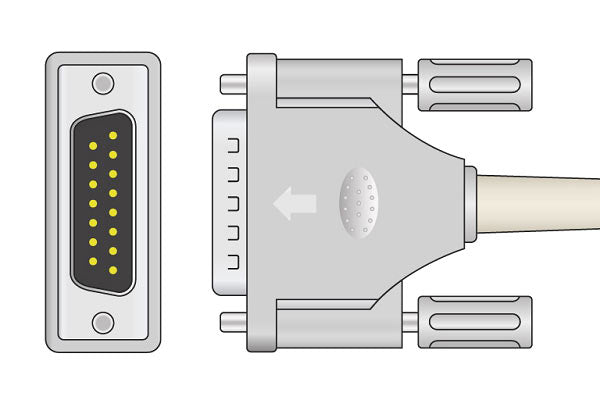 Mortara > Burdick Compatible Direct-Connect EKG Cable - 60-00283-01